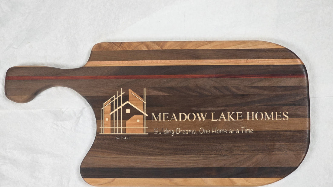 wooden cheese board with a handle