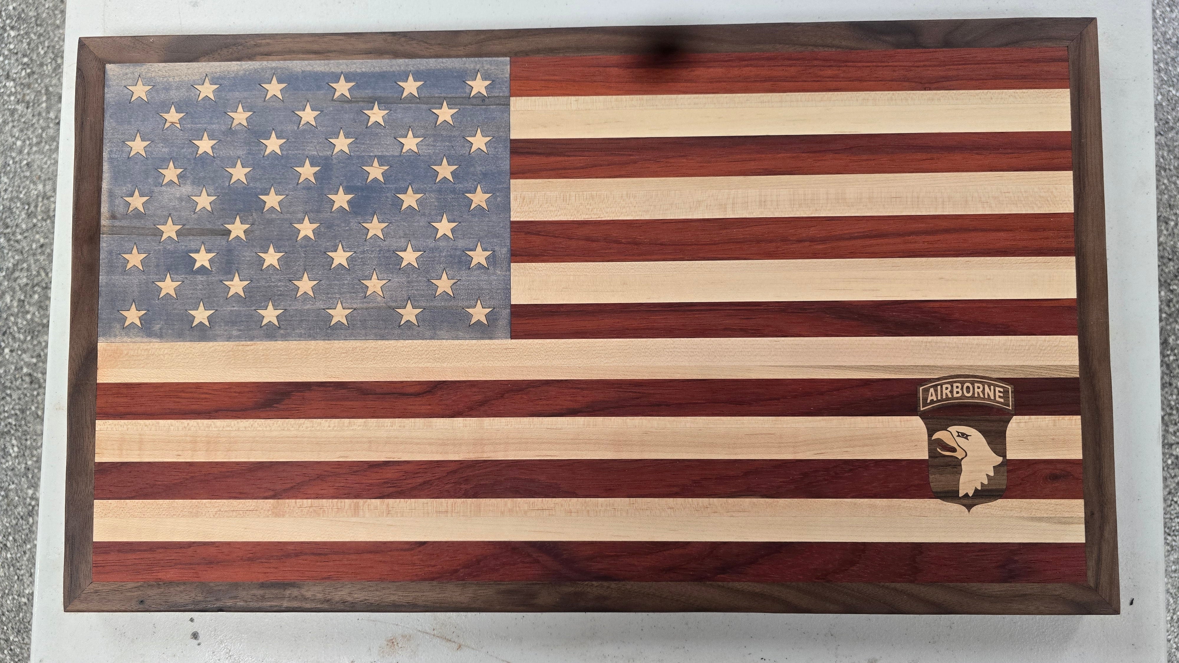american flag wooden cutting board