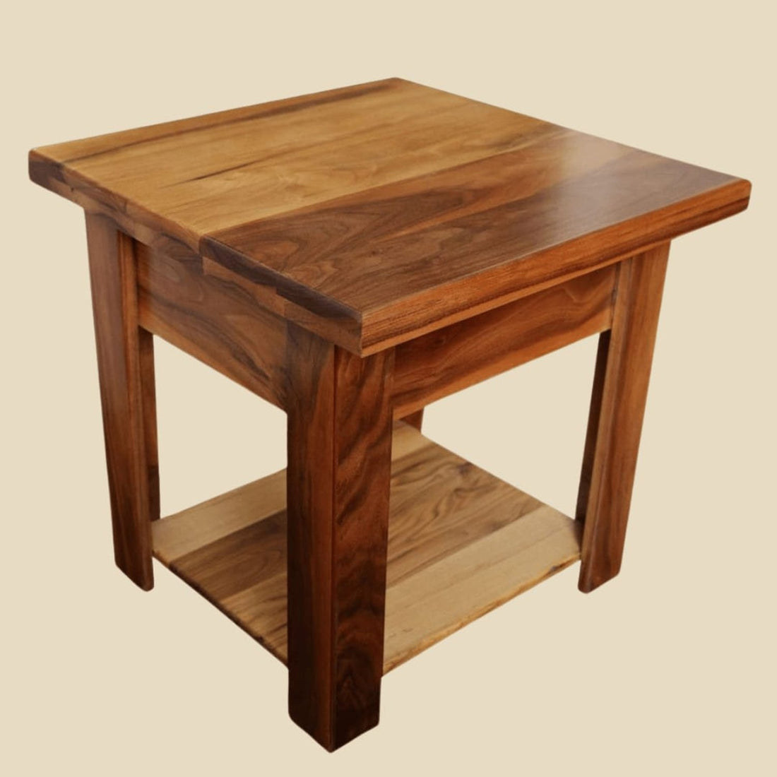 Solid wood end table