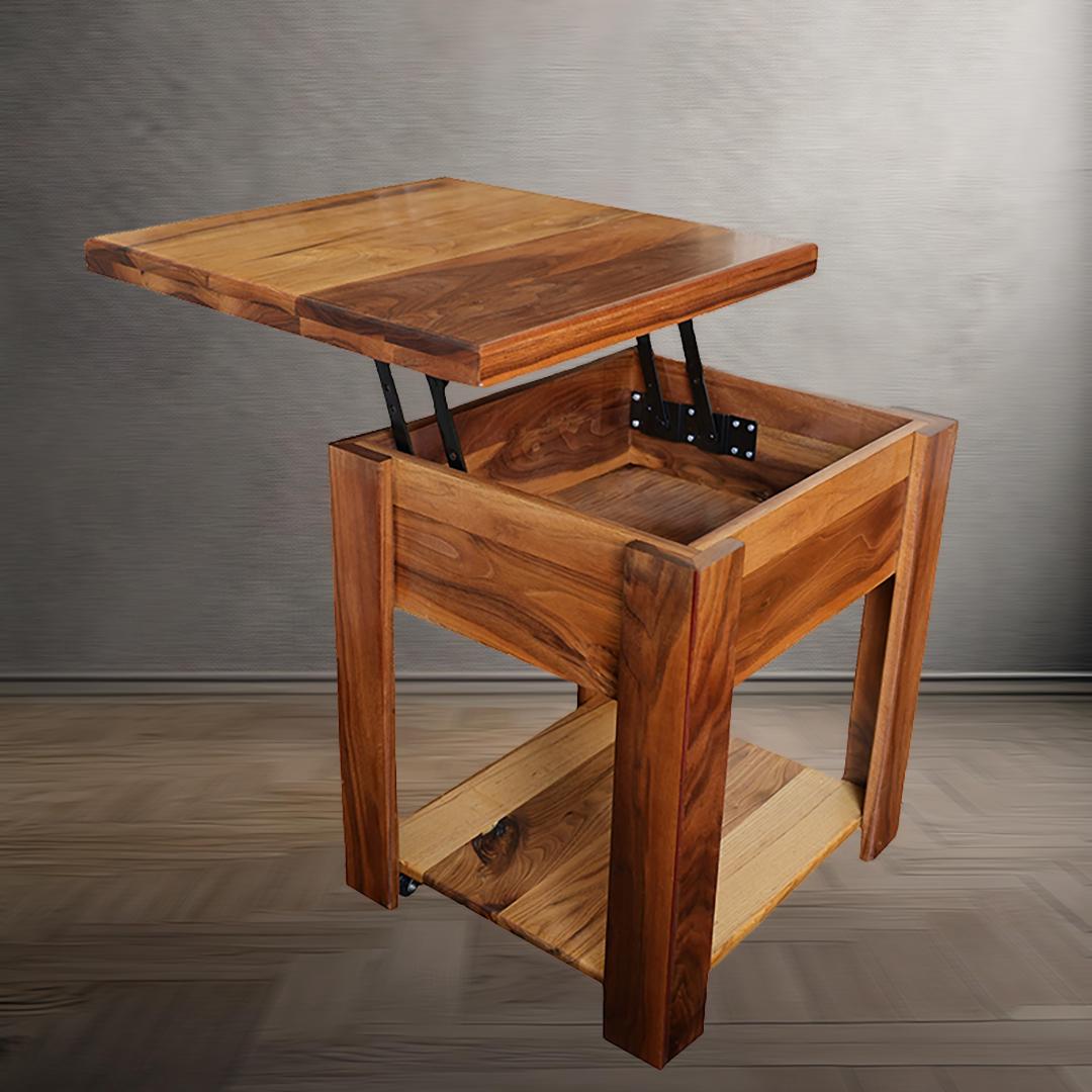 Solid wood end table